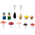 thumbnail image 1 of 13 piezas de juguete de seta de madera, Mini figuras de juguetes pintadas DIY para niños, accesorios de jardín para proyectos de manualidades, artes, 1 of 8