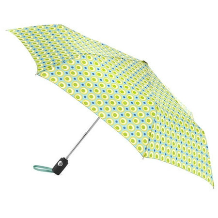 Isotoner Totes Aoc Umbrella Green Blue Pop Dot
