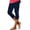 *Navy, variant on VBVC Women's Stretchy Scalloped Hem Capri Leggings , Ladies' Buttery Soft Casual Cropped Pants , High Waisted Pull-On Yoga Trousers For Women,Beige,S-2XL