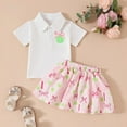 thumbnail image 2 of Toddler Baby Girl Clothes Short Sleeve Polo Shirts Tops Golf Print A-Line Skirt Trendy 2Pcs Summer Outfits Set Toddler Golf Dress With Shorts, 2 of 9