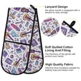 thumbnail image 4 of Dailycode Double Sided Oven Mitt with Loop Heat Resistant Kitchen Long Potholders 7" x 35" Guitar Sound Recorder Note Star, 4 of 6