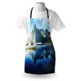 thumbnail image 3 of European Apron Sunset in Norwegian Lake by Fjords Formation Yacht Fishing Arctic Harbor Island Print, Unisex Kitchen Bib Apron with Adjustable Neck for Cooking Baking Gardening, Blue, by Ambesonne, 3 of 3