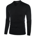 thumbnail image 6 of Kallspin Men’s Wool Blend Relaxed Fit V-Neck Long Sleeve Pullover Sweaters(Black, X-Large), 6 of 10