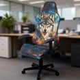 thumbnail image 5 of Whosucclay Wolf Galaxy Print Gaming Chair Slipcover Stretch Gaming Chair Seat Cover with Zipper Gamer Chairs Protector Fits Most Office/PC Chairs & Racing Style Seats, 5 of 8