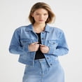 thumbnail image 1 of Scoop Women’s Crop Jean Jacket  Sizes XS-XXL, 1 of 5