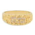 thumbnail image 3 of Men's Large & Chunky 14k Gold Plated Nugget Round CZ Ring - Size 7, 3 of 7