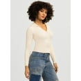 thumbnail image 5 of Jessica Simpson Women's and Women's Plus Luanne Polo Sweater with Long Sleeves, Lightweight, Sizes XS-4X, 5 of 8