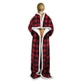 thumbnail image 6 of Catalonia Sherpa Wearable Blanket with Sleeves Arms, Super Soft Warm Comfy Large Fleece Plush Sleeved TV Throws Wrap Robe Blanket for Adult Women and Men, Red Check, 72" x 55", 6 of 6