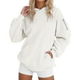 thumbnail image 6 of Bovemsi Sweatshirt for Women Fashionable Casual Zipper Pocket Round Neck Long Sleeve Hooded Camo Hoodie, 6 of 6