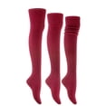 thumbnail image 2 of Lovely Annie Big Girl's Women's 3 Pairs Remarkable, Colorful & Fancy Thigh High Cotton Socks A1025 Size 2-6Grey, 2 of 4