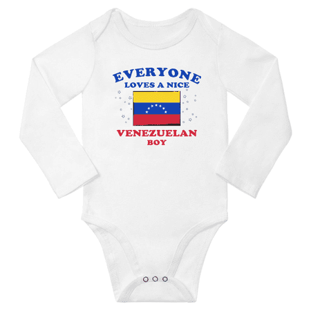 

Everyone Loves a Nice Venezuelan Boy Baby Long Slevve Bodysuit Outfits (White 3-6 Months)