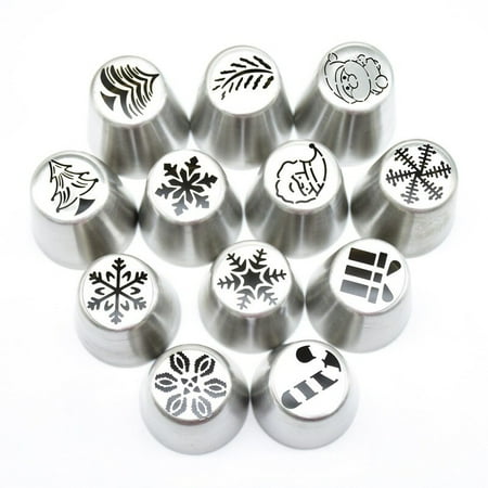 

1Pcs Stainless Steel Christmas Cream Cake Nozzle Kitchen DIY Icing Pipe Cupcake Decorating Flower Mouth Pastry Tools
