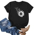 thumbnail image 4 of Women's T Shirts Clothes $5.00 Flower Black Fashionable Printed Short Sleeved T-shirt Top, 4 of 5