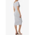 thumbnail image 4 of TheMogan Robe Midi Moulante en Jersey de Coton Extensible à Manches Courtes pour Femmes, 4 of 6