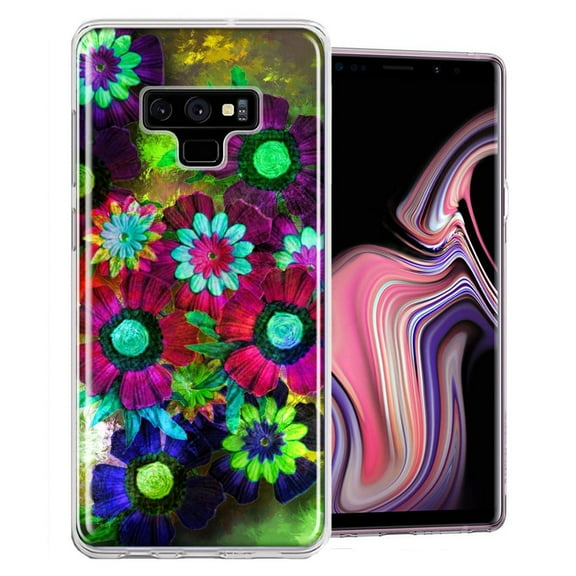 MUNDAZE For Samsung Galaxy Note 9 Colorful Daisies Design Double Layer Phone Case Cover