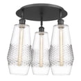 thumbnail image 2 of Innovations Lighting  Windham - 3 Light 19" Flush Mount Clear/Matte Black, 2 of 5