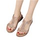 thumbnail image 1 of Sandalias de verano para mujer, sandalias planas sin cordones, zapatos romanos de cristal, sandalias informales con punta abierta Wmkox8yii  nm7649, 1 of 3