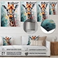 thumbnail image 4 of Designart "Abstracted Portrait of a Giraffe" Animals Giraffe Metal Wall Art Prints, 4 of 5