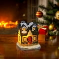 thumbnail image 4 of LED Glowing Christmas Cottage,Christmas Decorations Resin Snow Village Desktop Ornament with Warm White Light, Night Light for Holiday Decor,Shelf Table Display, and Festive Home Centerpiece, 4 of 4