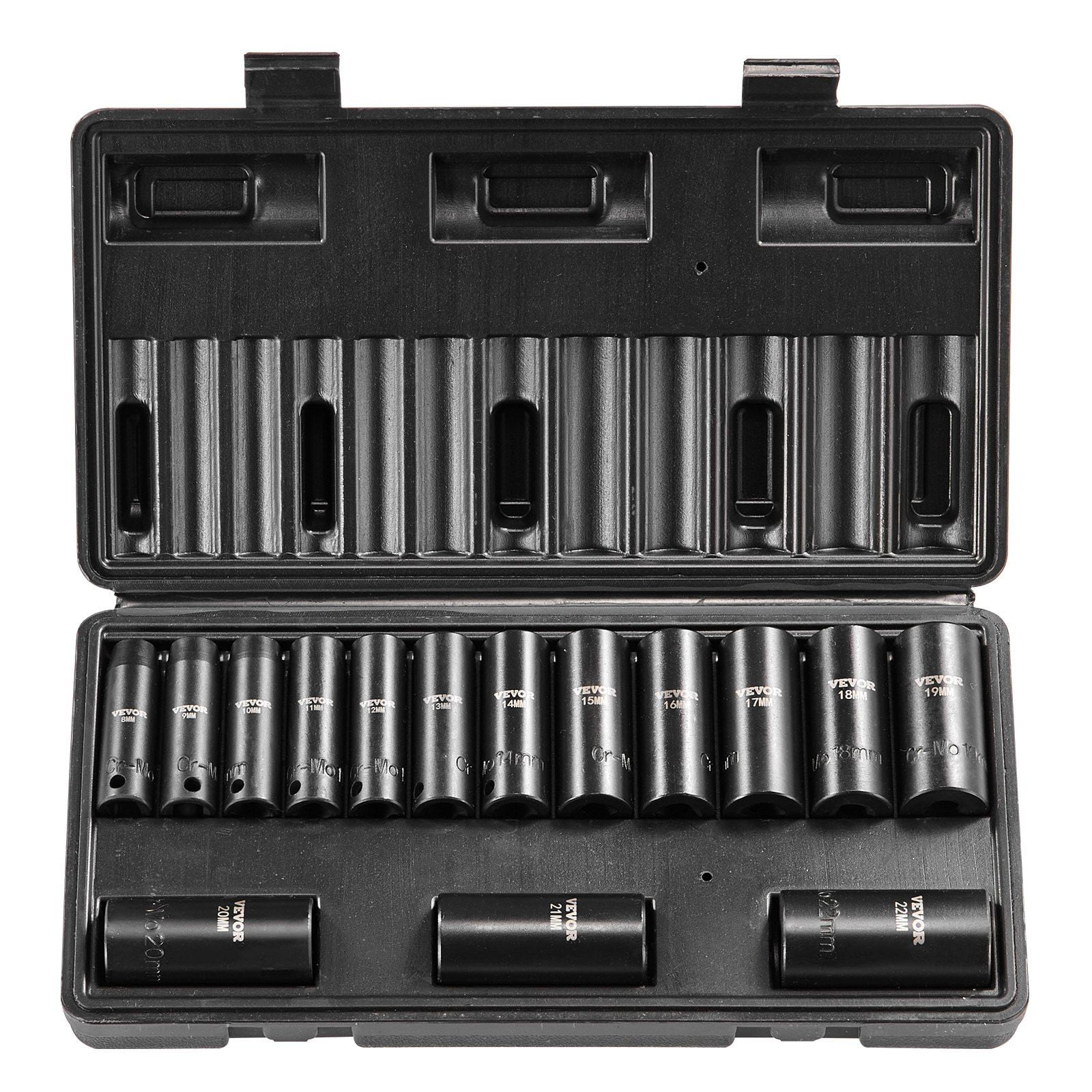 15pc 3/8" Drive Impact Socket Set – 6-Point Deep & Shallow, Durable Case, Ratchet Tool Kit
