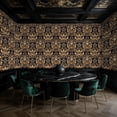thumbnail image 2 of Baroque Peel and Stick Wallpaper Elegant Dark Damask Antique Gold Baroque Design Wall Mural 23.6in x 9.8ft Self Adhesive Removable Wall Paper Renter Friendly Wallpaper for Bedroom Men, 2 of 8