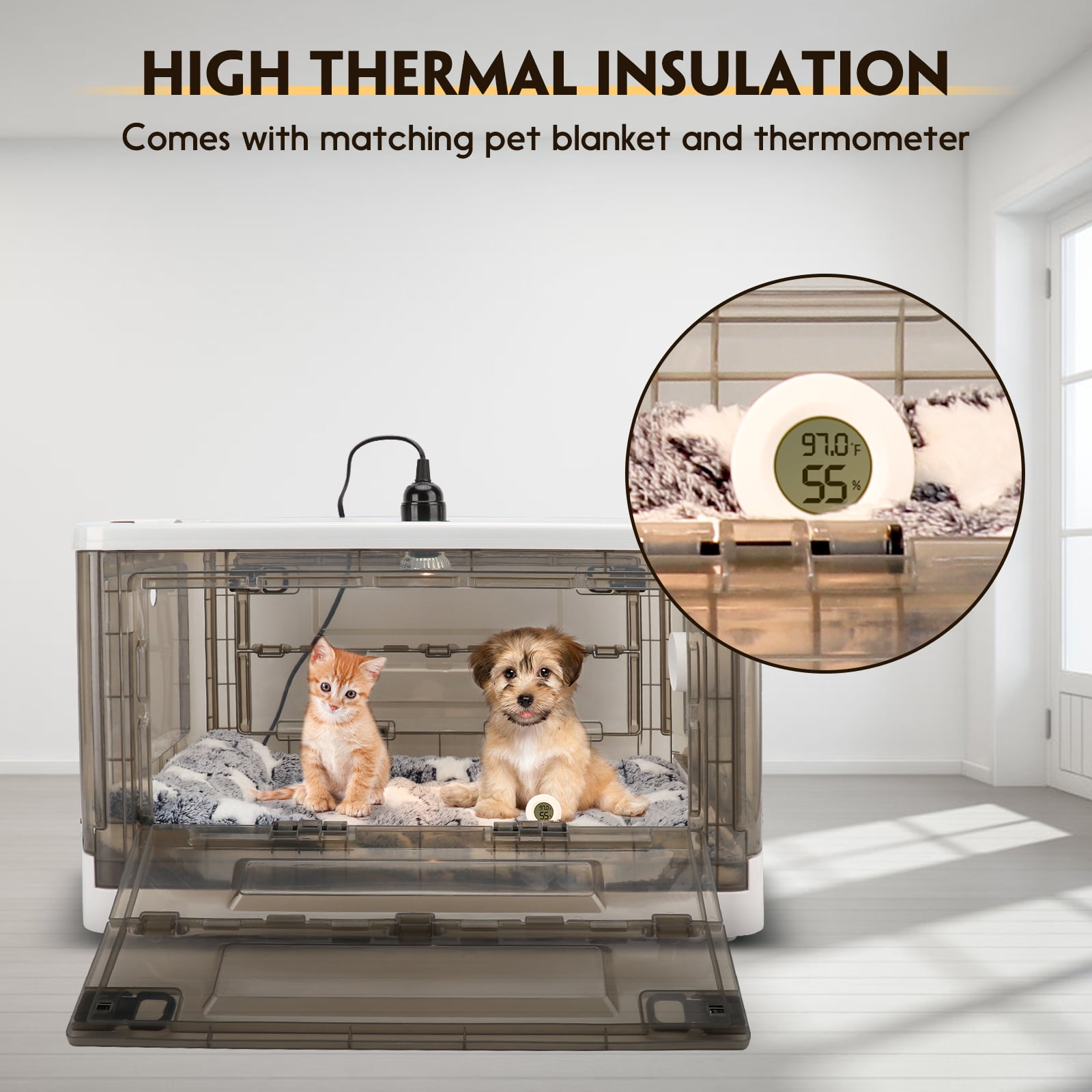HKDQ Puppy Incubator with Heating,Kitten Incubator,Fan Ventilation Circulation (85L)