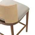 thumbnail image 5 of Nathan James Webster Bohemian Round Back Bar Stool, Upholstered Bar Stool with Seagrass Backrest for Kitchen or Bar, Medium Brown Set of 2, 5 of 5