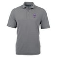 thumbnail image 2 of Men's Cutter & Buck Black Kansas State Wildcats Big & Tall Virtue Eco Pique Stripe Recycled DryTec Polo, 2 of 3