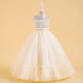 thumbnail image 4 of CPNG Girls' Sleeveless Lace & Tulle Flower Girl Dress – Pearl-Accented Bodice, Ruffled Ball Gown Skirt for Weddings, First Communions & Special Occasions, 4 of 9