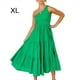 thumbnail image 5 of Vestido largo Qarigey Sin mangas plisado un hombro Verde claro, Talla XL, 5 of 6