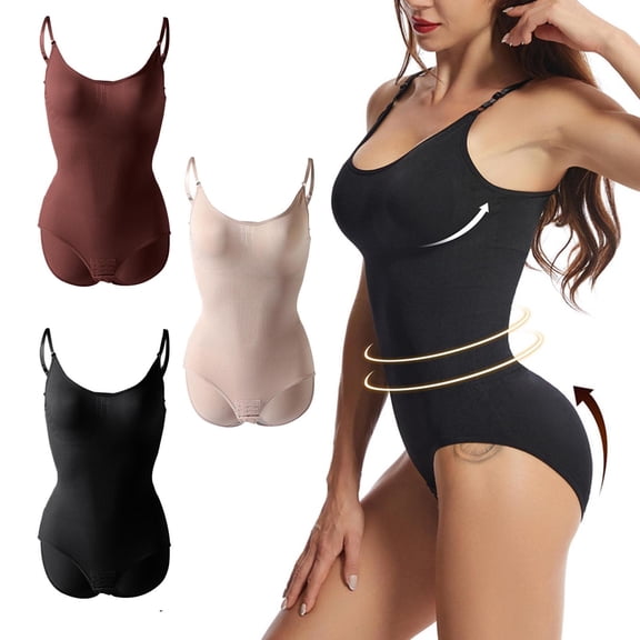 COMVALUE Seamless Tummy Control Hip Butt Lifter Shapewear Waist Trainer Bodysuit Women Clothing Full Body Shaper (Beige, XL)