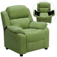thumbnail image 2 of Emma + Oliver Deluxe Padded Avocado Microfiber Kids Recliner with Storage Arms, 2 of 13