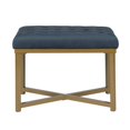 thumbnail image 4 of HomePop Banc en Métal de Style Moderne avec Siège en Velours, Fini Bleu Foncé, 4 of 11