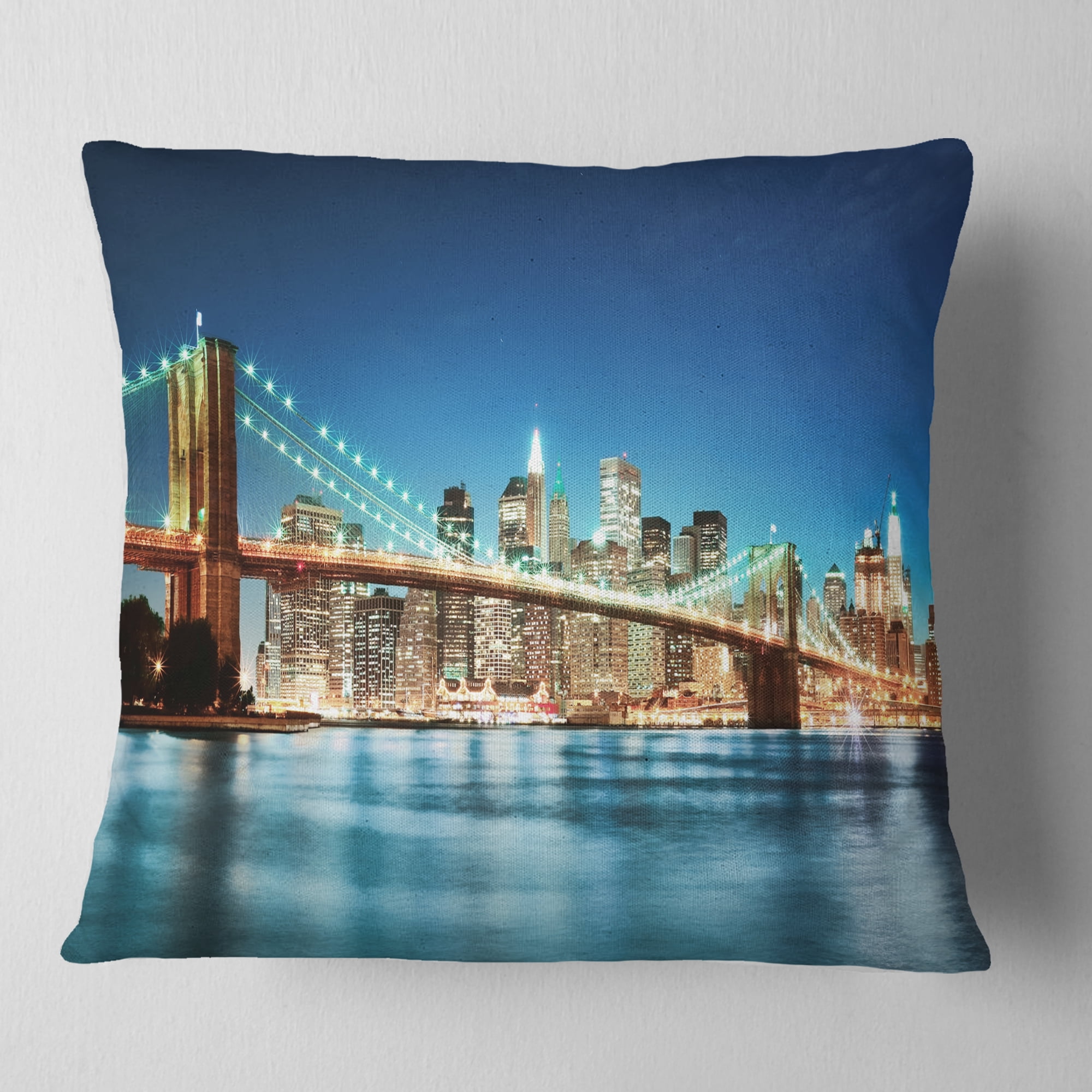 Designart Big Apple New York - Cityscape Photo Throw Pillow - 18x18