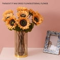 thumbnail image 2 of Viworld 6PCS Sunflowers Artificial Flowers 17" Long Stem Tall Artificial Sunflower Large Fake Sun Flowers Bulk Rustic Silk Faux Sunflowers with Stem for Home Wedding Party Decor(Dark Yellow), 2 of 7