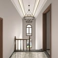 thumbnail image 4 of ACROMA  20-light Modern Farmhouse 40In Round Wagon Wheel Chandelier with UL Oil Rubbed Bronze Weathered, Satin, Antiqued Adjustable, Over 60 Inches, 4 of 5