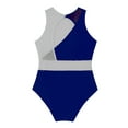 thumbnail image 4 of DPOIS Girls Ballet Dance Gymnastic Leotard Sport Training Bodysuit Blue&Grey 14, 4 of 5