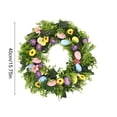 thumbnail image 3 of QuanTara Easter Egg Rattan Wreath Decoration 15.75in, Multicolor Plastic Easter Party Garland, Spring Door Wall Hanging, Holiday Home Decor, 3 of 6