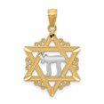 thumbnail image 1 of Pendentif Étoile de David Plaqué Rhodium 14K Or Jaune, 1 of 2