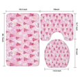 thumbnail image 3 of Pink Christmas Tree Pattern Bathroom Rugs Sets 3 Piece,Toilet Cover Set,Absorbent Non Slip Bathroom Mats Sets with U-Shaped Contour Rug Toilet Rug Set, 3 of 5