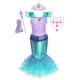 thumbnail image 1 of 2023 vestido de sirenita para niñas, disfraz de princesa Ariel de Disney, vestido con volantes de encaje, disfraz de fiesta de cumpleaños de Halloween para niños, traje 4T (etiqueta 120) Gao Jinjia LED, 1 of 2
