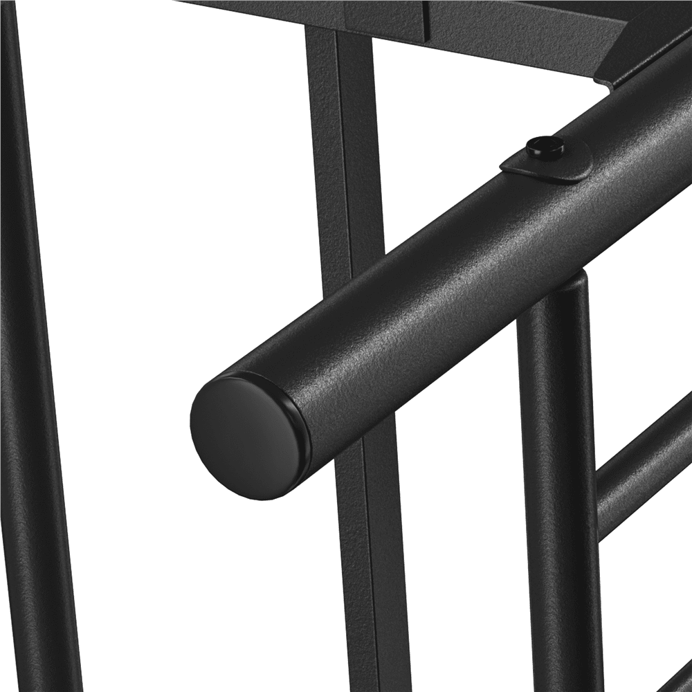 Fullfurnique Cadre de Lit en Métal Moderne avec Tête et Pied de Lit Cintrés, Simple, Noir