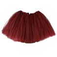 thumbnail image 1 of Adult Tutu Skirt, Classic Elastic 3 Layer Tulle Tutu for Women and Teens - Maroon, 1 of 4