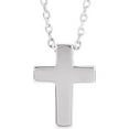 thumbnail image 4 of 14K White Petite Cross 16-18" Necklace in 14k White Gold, 4 of 5