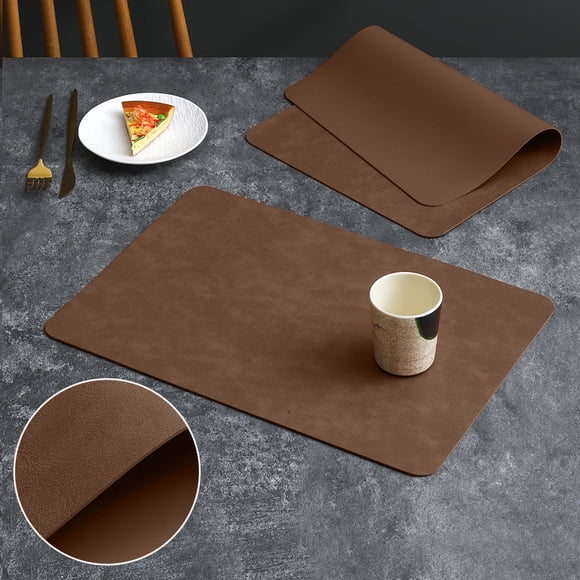 TIMIFIS Dining Cafeteria Cowhide Grain Pvc Leather Placemats Oilproof Coffee Mats Western Food Mats Heat Insulation Mats Table Mats Kitchen Gadgets