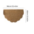 thumbnail image 3 of Scalloped Entryway Doormat 35.43x23.62in Polyester Semi-Circle Rug, 3 of 7