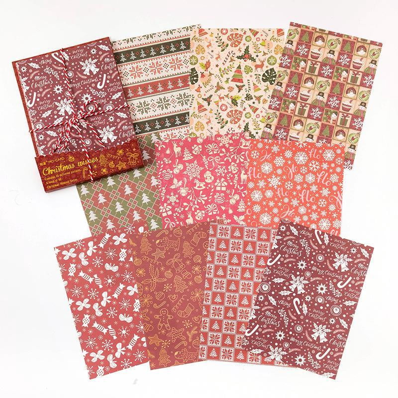 Christmas Memoirs Paper - Vintage Christmas Theme Non-Adhesive Journal Collage Base Paper for Scrapbooking and DIY Decoration
