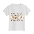 thumbnail image 4 of xaweyi Kids Girls Halloween Crew Neck T-Shirt Four Ghost Pattern Short Sleeve Daily Casual Graphic Tee, 4 of 6