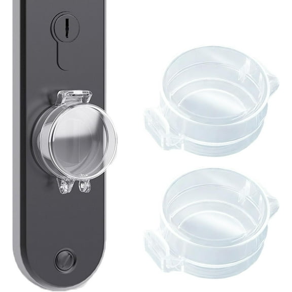 2 Pack Deadbolt Child Safety Lock Cover, Child Proof Door Knob Cover, Door Safety Deadbolt Lock for Kids (Transparent)