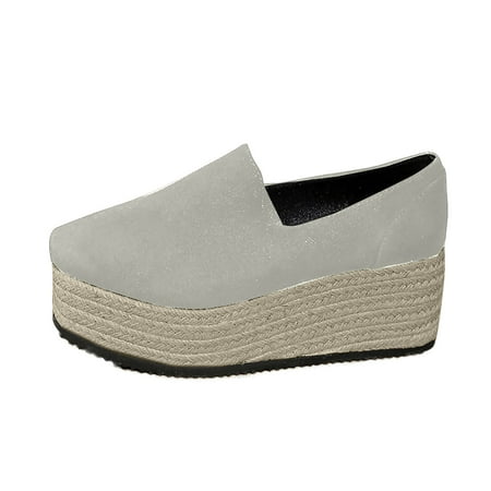 Tao Tao Womens Slip On Shoes Casual Platform Women s Running Shoes Fashion Sneakers Casual Loafers Mid Heels Walking Shoes White 40